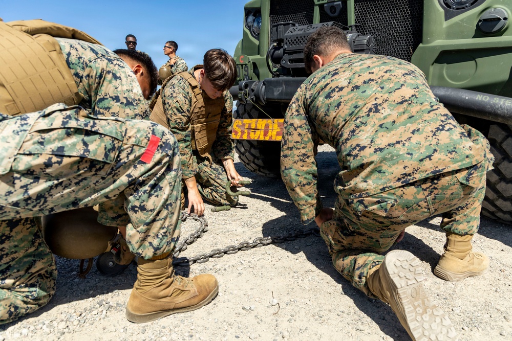 U.S. Marines take the wheel during JLTV operator course