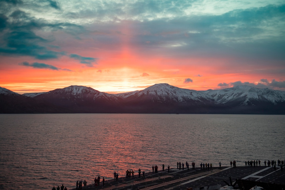 USS Nimitz Transits the Strait of Magellan