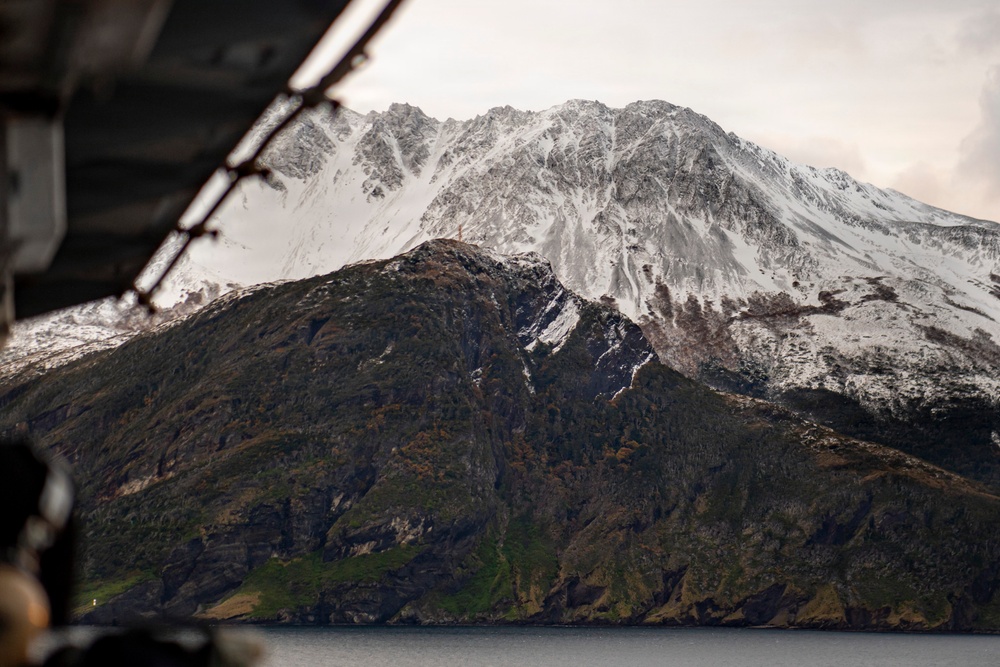 USS Nimitz Transits the Strait of Magellan