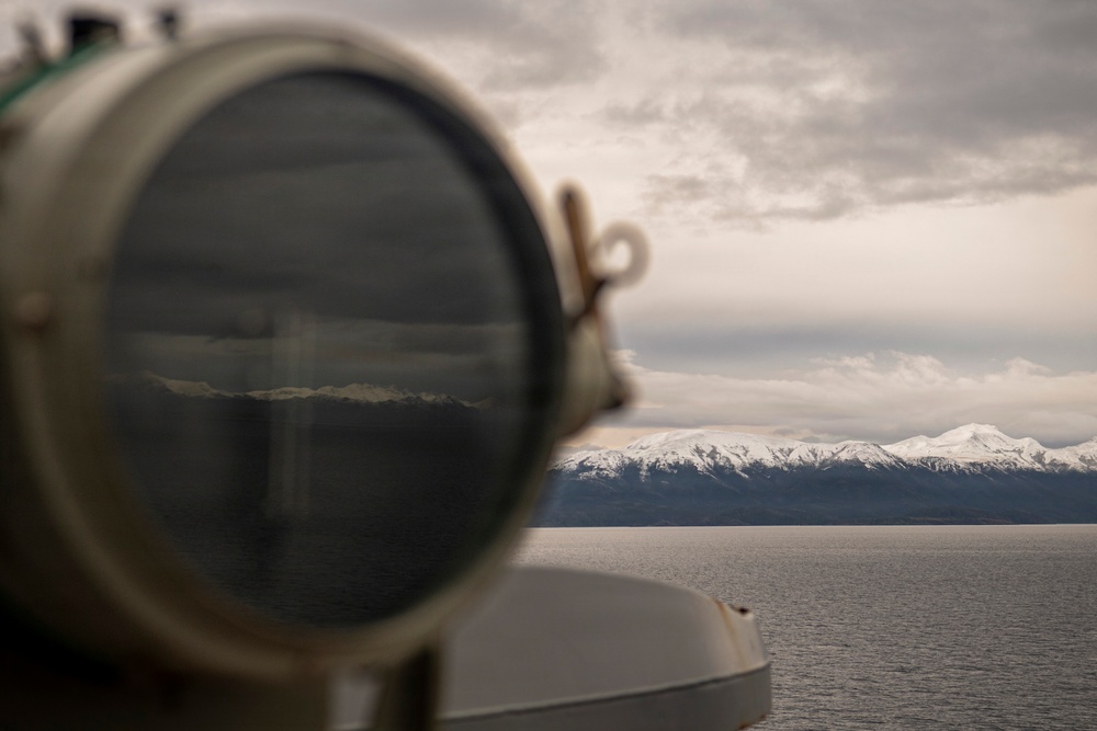USS Nimitz Transits the Strait of Magellan