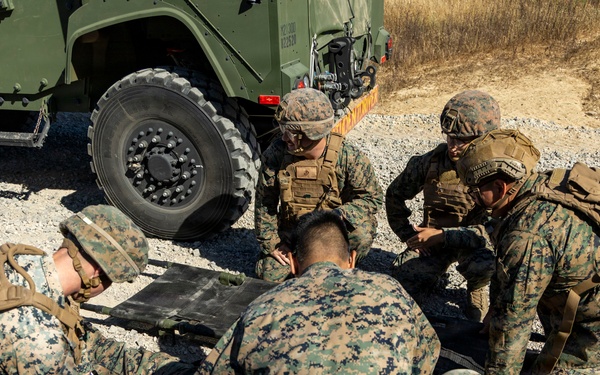U.S. Marines take the wheel during JLTV operator course