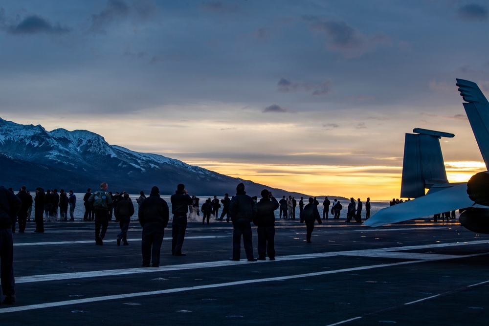USS Nimitz Transits the Strait of Magellan