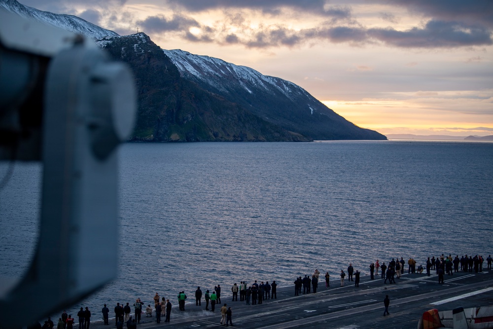 USS Nimitz Transits the Strait of Magellan