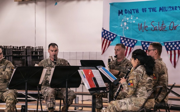 1st Armored Division Band Performs at Whitaker Elementary's Month of the Military Child Ceremony
