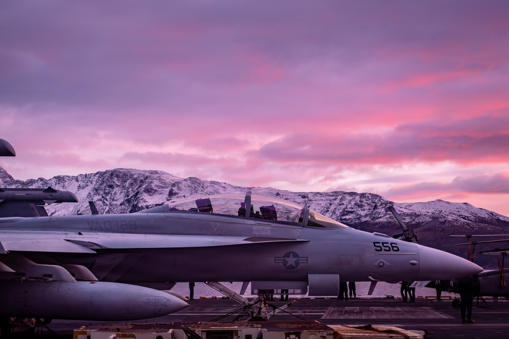 USS Nimitz transits the Strait of Magellan