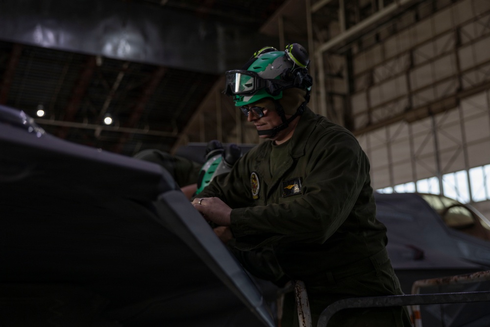 U.S. Marines with VMFA-542 conduct flight operations during exercise Red Flag-Alaska