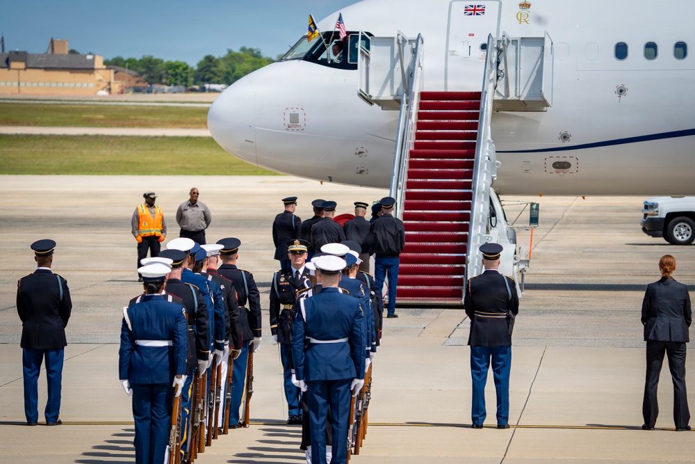 King Charles III and Queen Camilla arrive at Joint Base Andrews for state visit