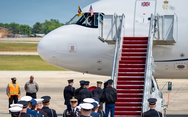 King Charles III and Queen Camilla arrive at Joint Base Andrews for state visit