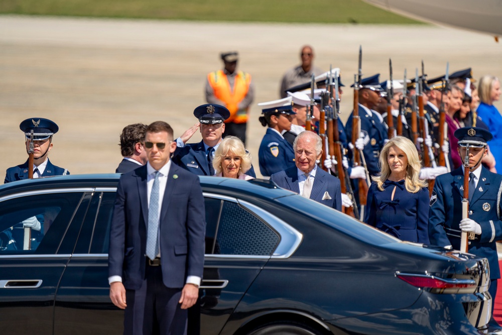 King Charles III and Queen Camilla arrive at Joint Base Andrews for state visit
