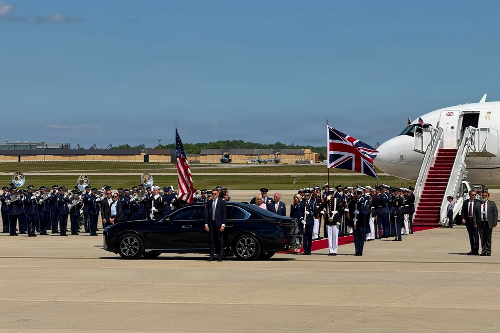 King Charles III and Queen Camilla arrive at Joint Base Andrews for state visit