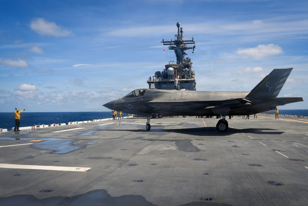 USS Essex Conducts F-35B Flight Deck Operations