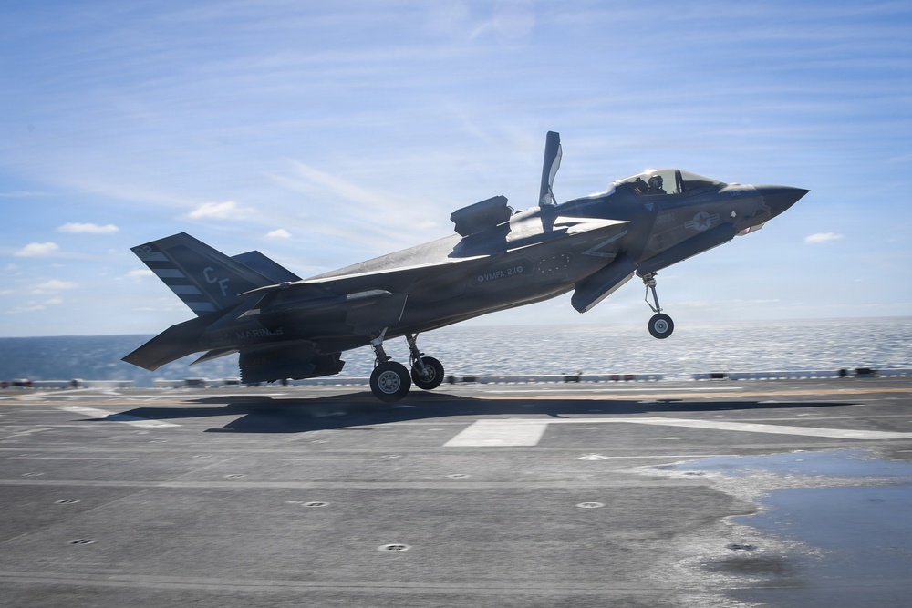USS Essex Conducts F-35B Flight Deck Operations
