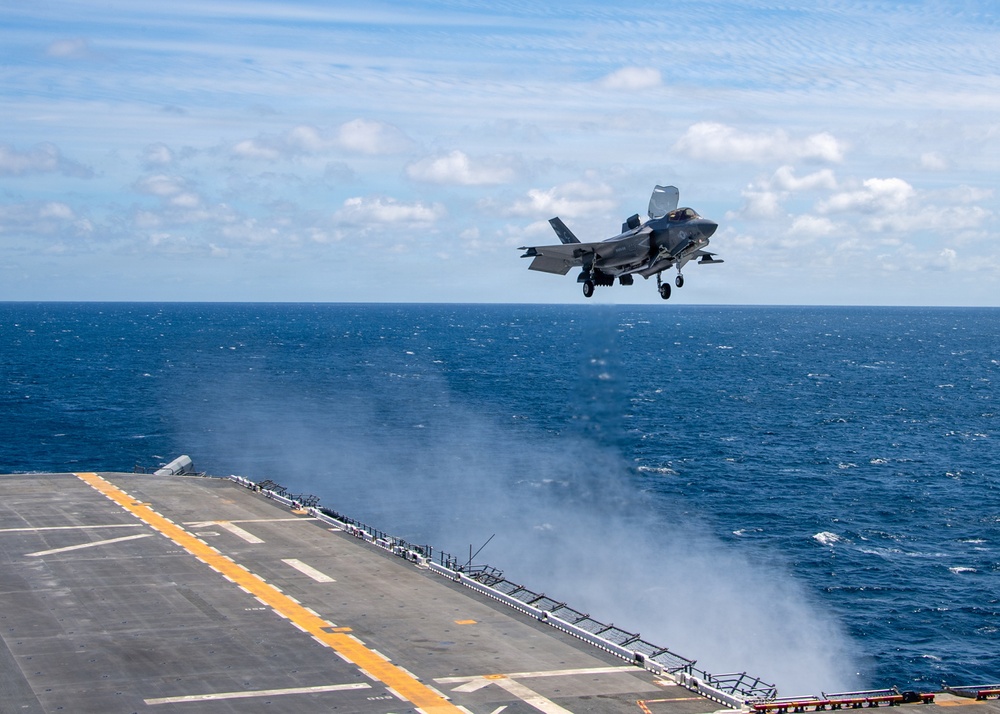 USS Essex Conducts F-35B Flight Deck Operations