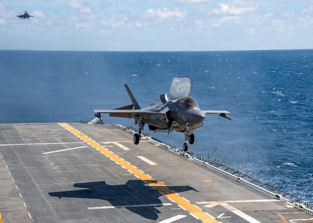 USS Essex Conducts F-35B Flight Deck Operations
