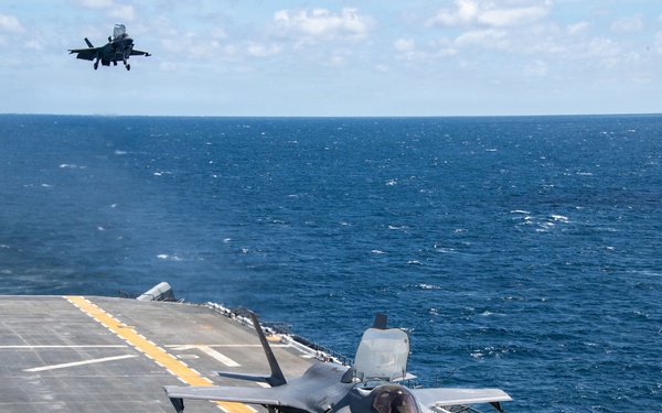 USS Essex Conducts F-35B Flight Deck Operations
