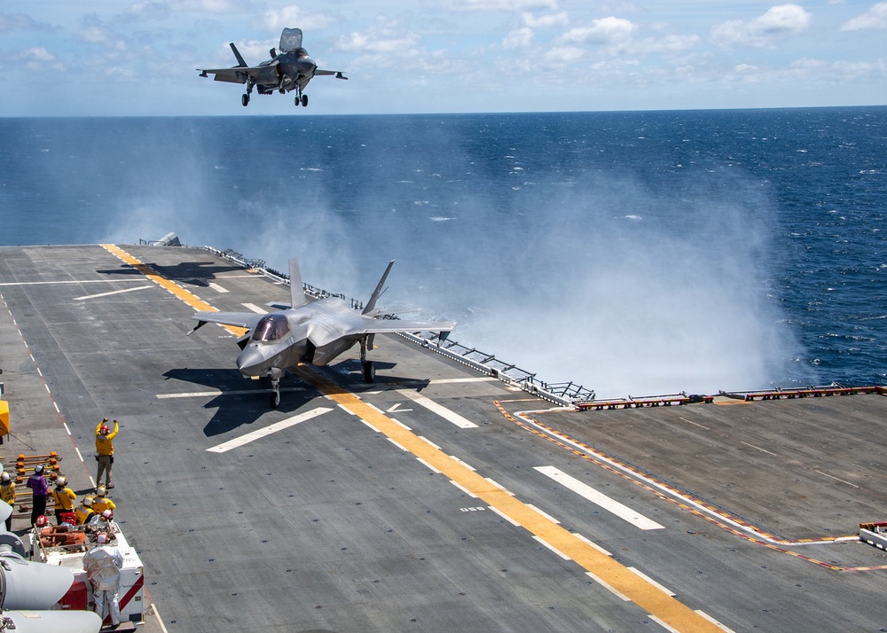USS Essex Conducts F-35B Flight Deck Operations