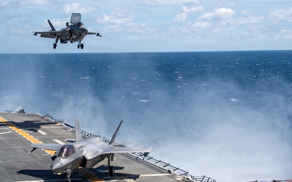 USS Essex Conducts F-35B Flight Deck Operations