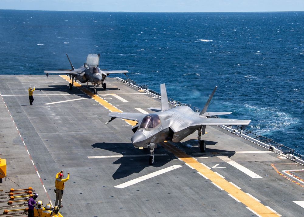 USS Essex Conducts F-35B Flight Deck Operations