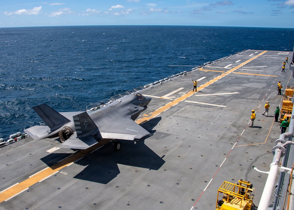 USS Essex Conducts F-35B Flight Deck Operations