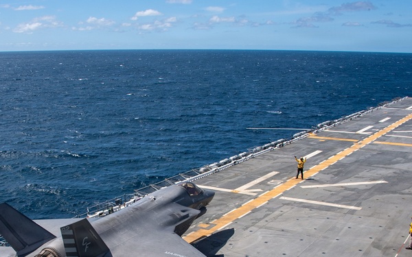 USS Essex Conducts F-35B Flight Deck Operations