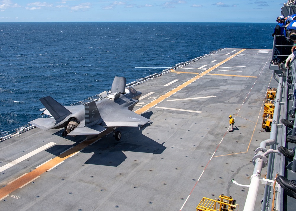 USS Essex Conducts F-35B Flight Deck Operations