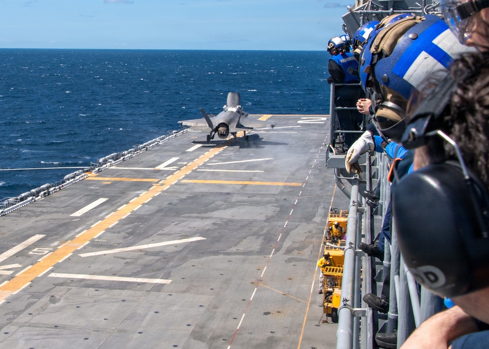 USS Essex Conducts F-35B Flight Deck Operations