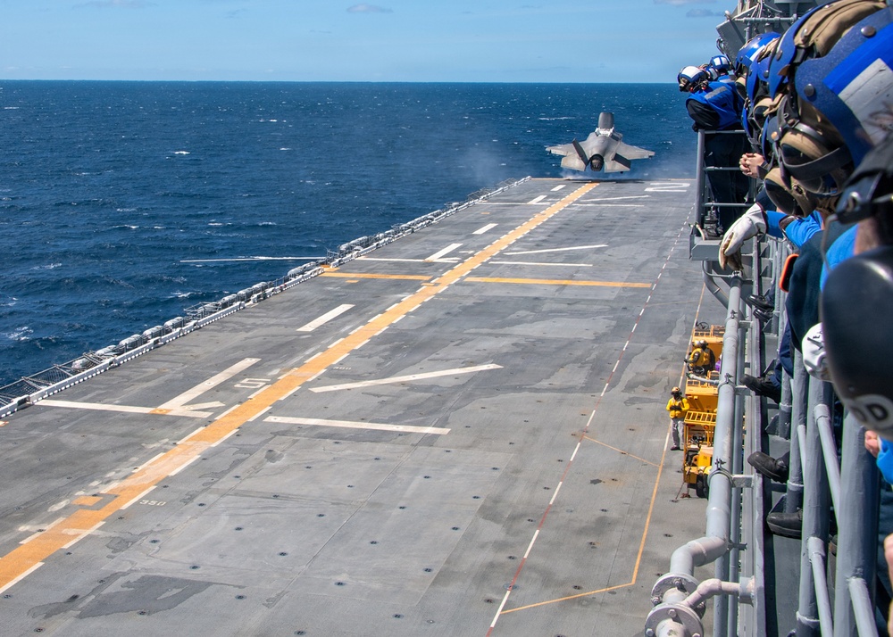 USS Essex Conducts F-35B Flight Deck Operations