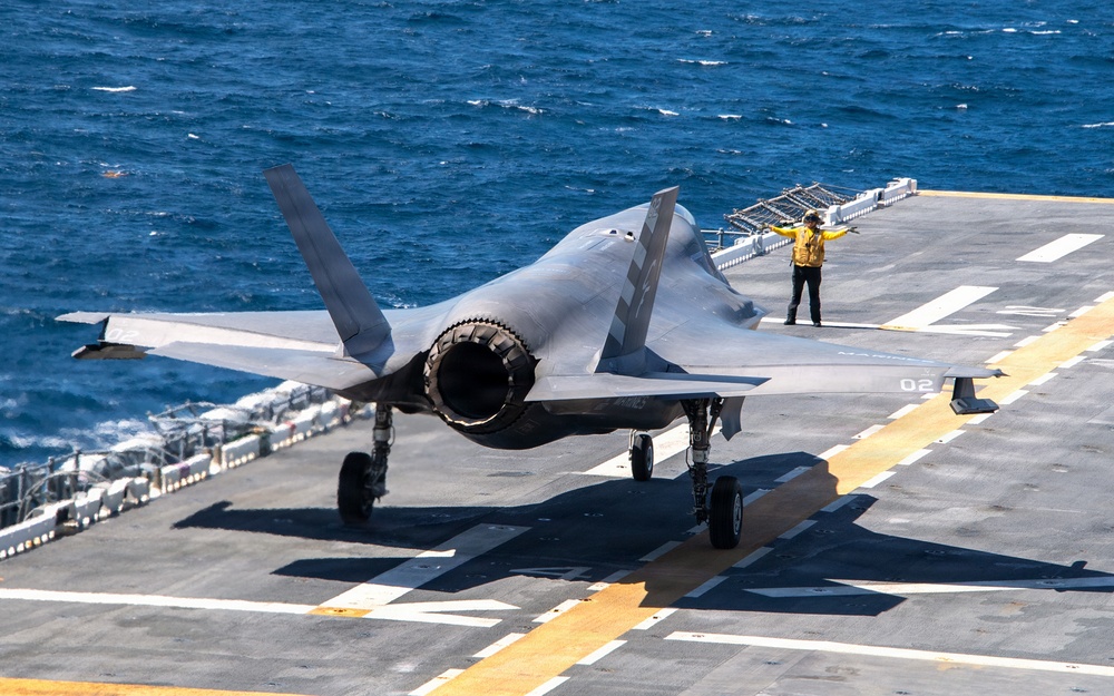 USS Essex Conducts F-35B Flight Deck Operations