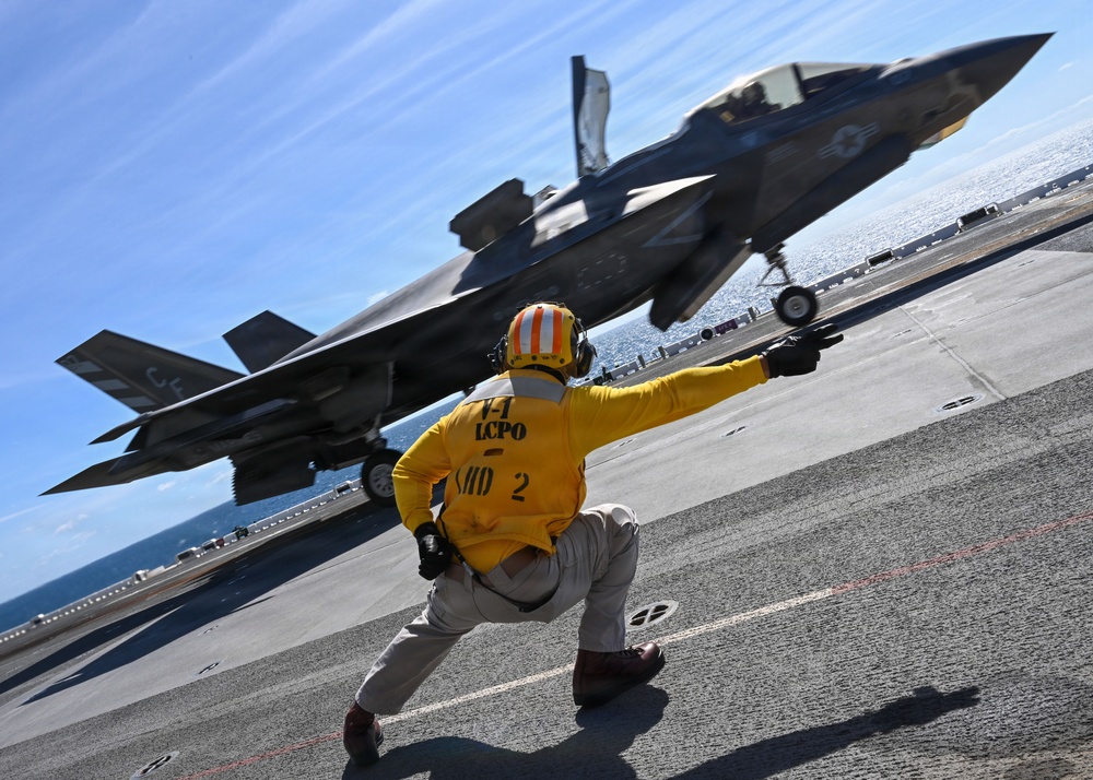 USS Essex Conducts F-35B Flight Deck Operations