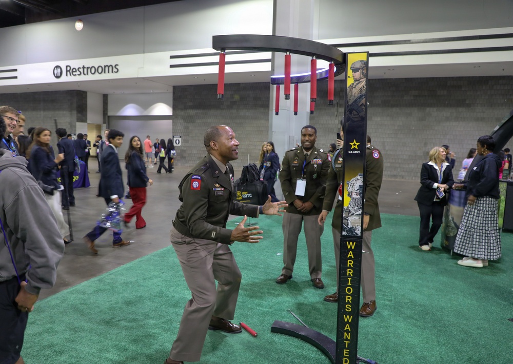 Brig. Gen. Brown engages students during DECA conference
