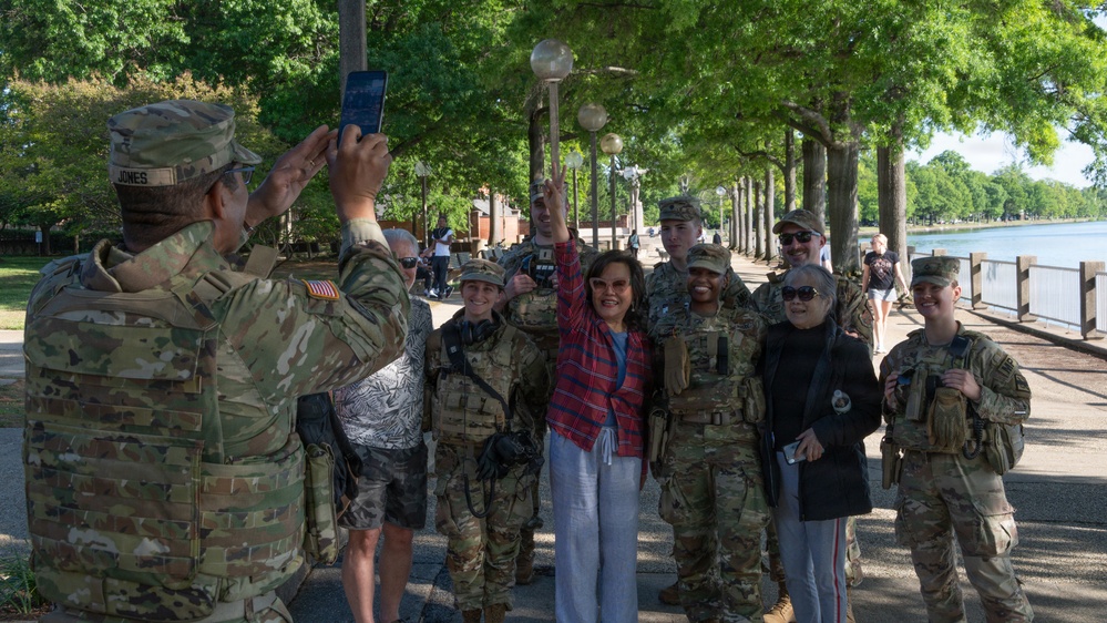 Georgia chaplain visits JTF - DC at waterfront