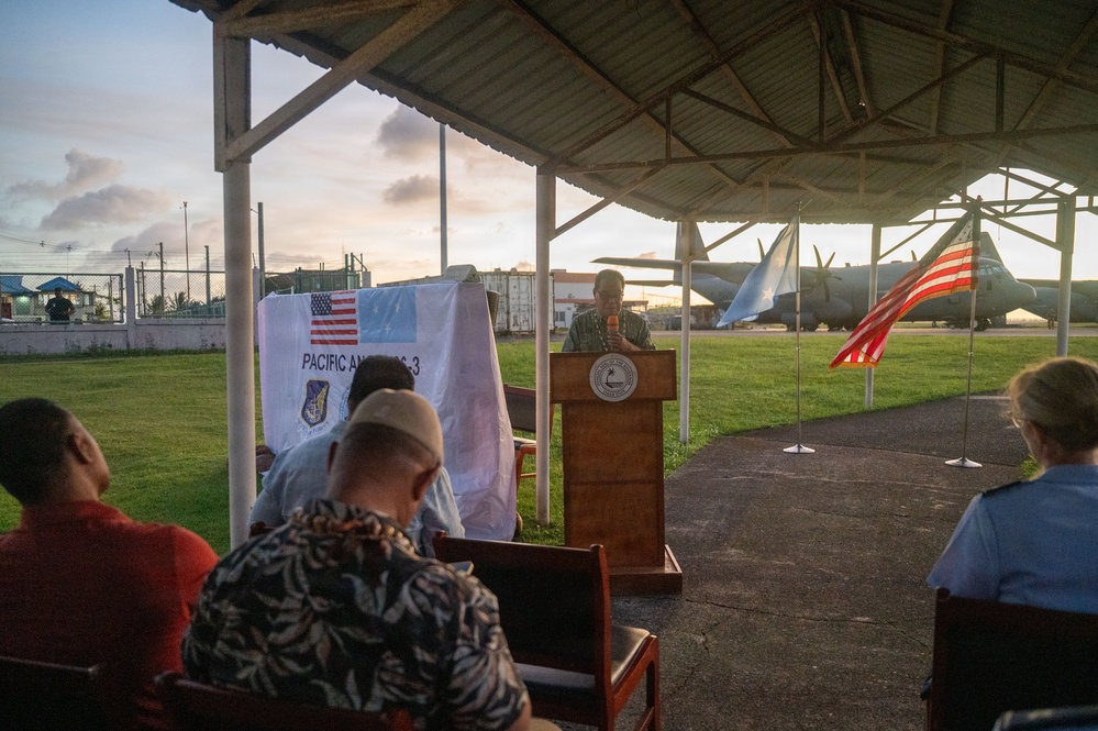 Pac Angel 26-3 Opening Prayer with Senior Leaders in Chuuk Micronesia