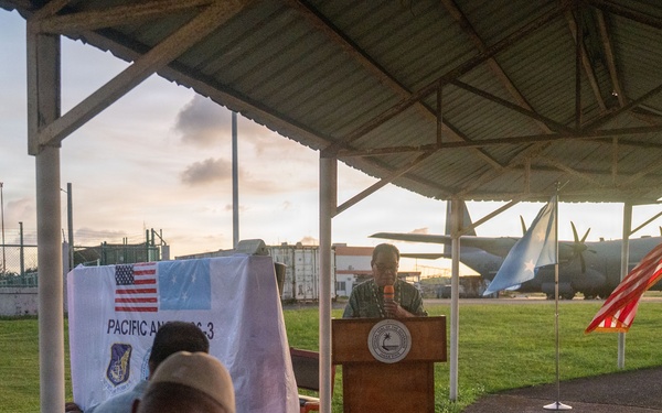 Pac Angel 26-3 Opening Prayer with Senior Leaders in Chuuk Micronesia