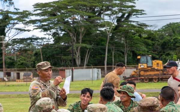 U.S. Soldiers and partner forces participate in brief prior to PLFTRC