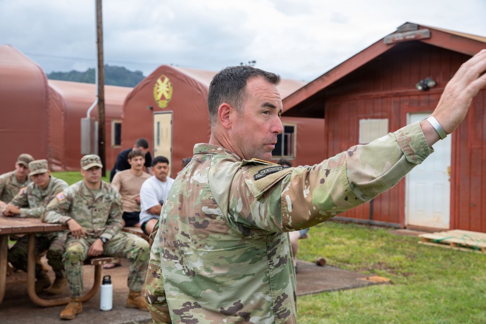 U.S. Soldiers and partner forces participate in brief prior to PLFTRC