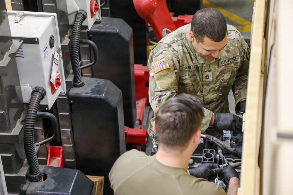 477th Inland Cargo Transportation Company stages equipment at Philippine seaport for the first time