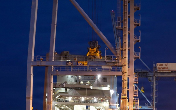 477th Inland Cargo Transportation Company stages equipment at Philippine seaport for the first time