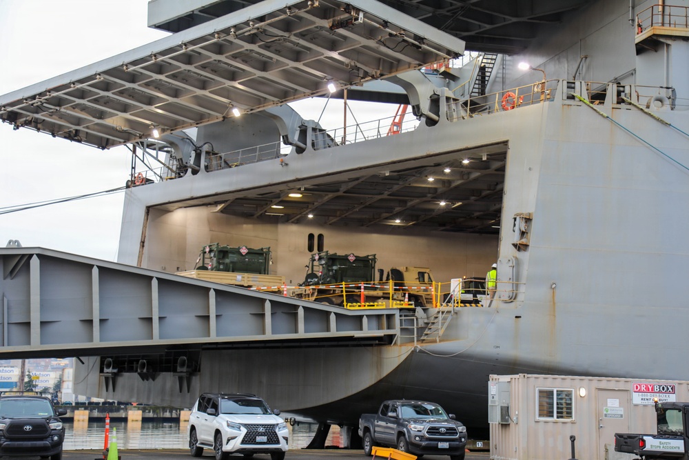 477th Inland Cargo Transportation Company stages equipment at Philippine seaport for the first time