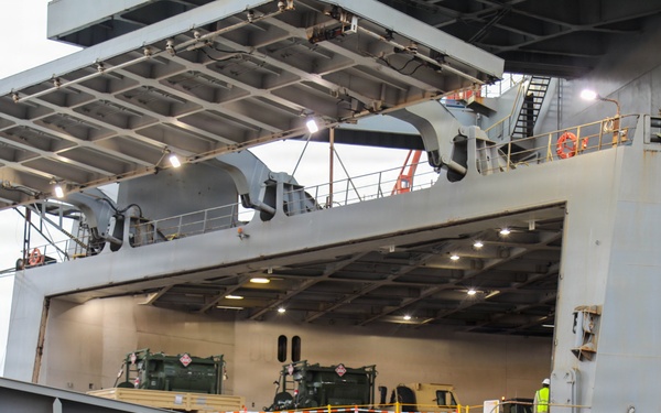 477th Inland Cargo Transportation Company stages equipment at Philippine seaport for the first time