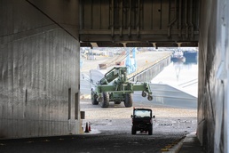 477th Inland Cargo Transportation Company stages equipment at Philippine seaport for the first time