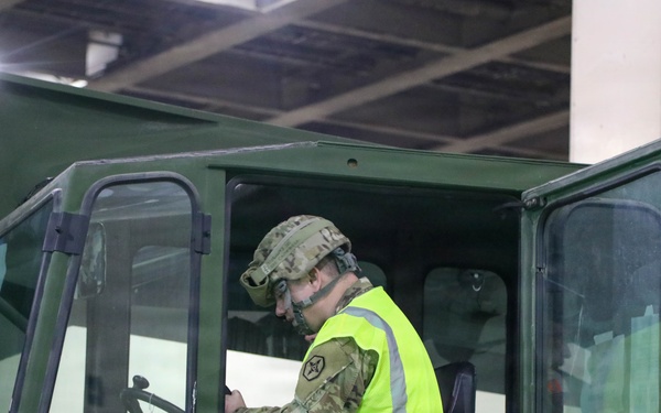 477th Inland Cargo Transportation Company stages equipment at Philippine seaport for the first time