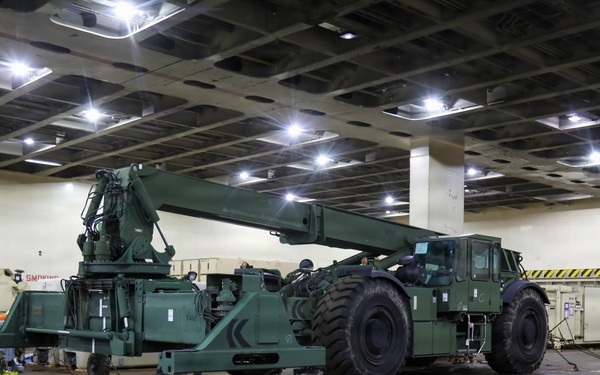 477th Inland Cargo Transportation Company stages equipment at Philippine seaport for the first time