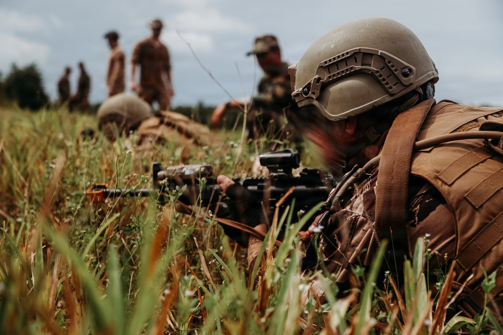 Moroccan special operations forces conduct vehicle ambush training during Flintlock 26