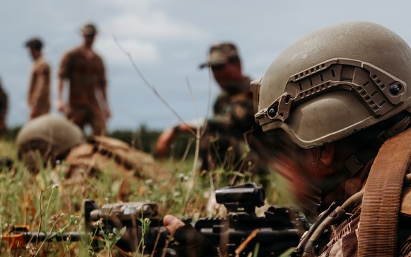 Moroccan special operations forces conduct vehicle ambush training during Flintlock 26