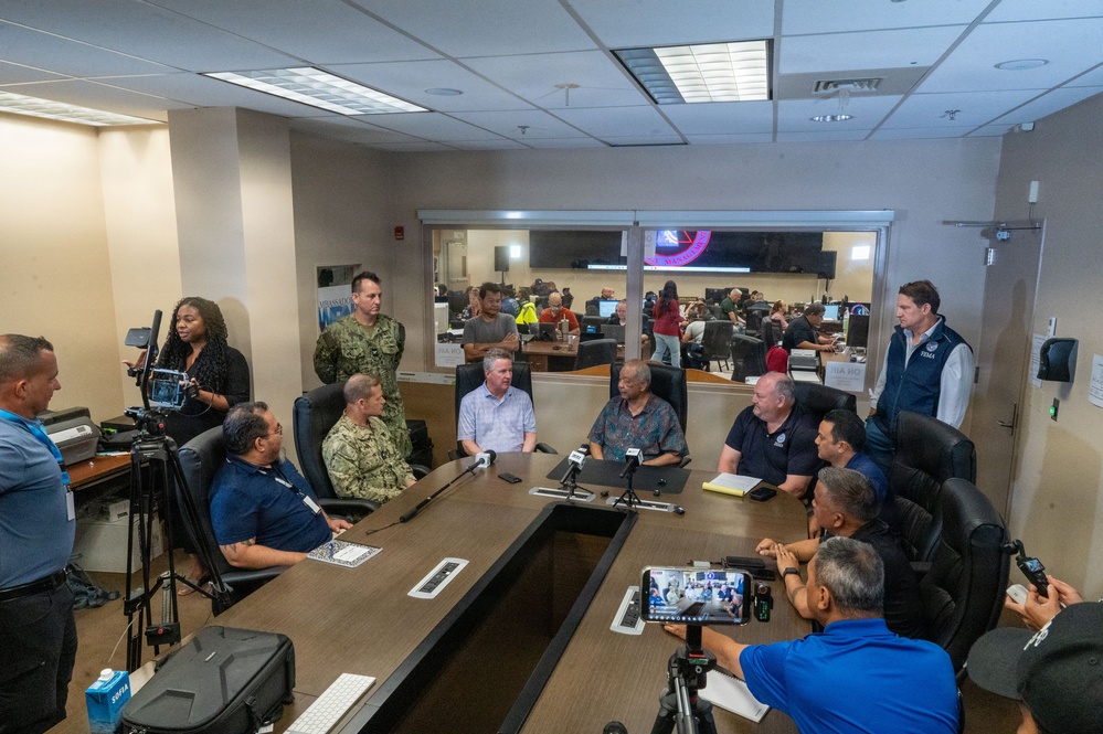 CNMI Leadership, Joint Task Force-Micronesia attends first press conference after Typhoon Sinlaku