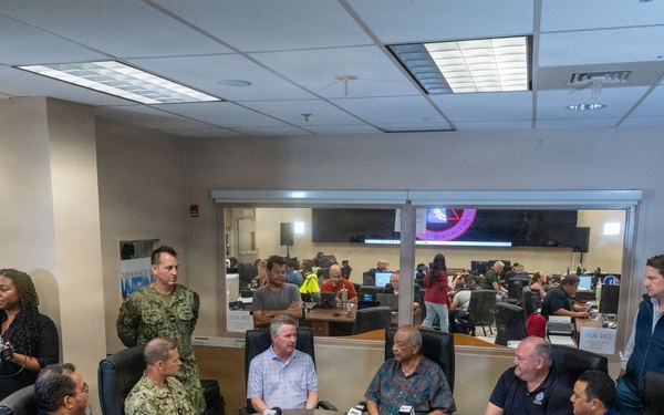 CNMI Leadership, Joint Task Force-Micronesia attends first press conference after Typhoon Sinlaku