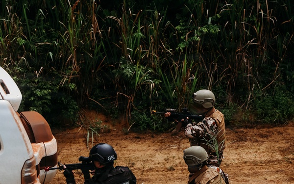 Moroccan special operations forces conduct vehicle ambush training during Flintlock 26