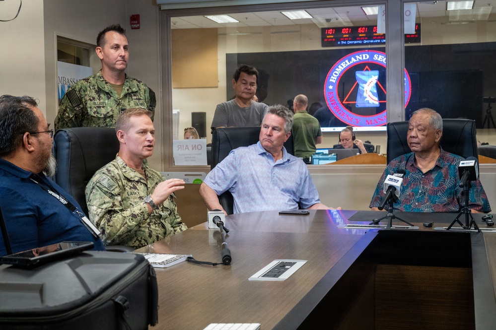 CNMI Leadership, Joint Task Force-Micronesia attends first press conference after Typhoon Sinlaku