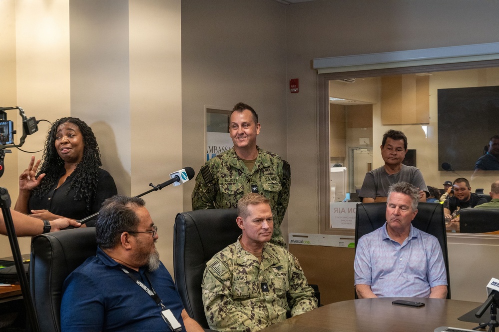 CNMI Leadership, Joint Task Force-Micronesia attends first press conference after Typhoon Sinlaku