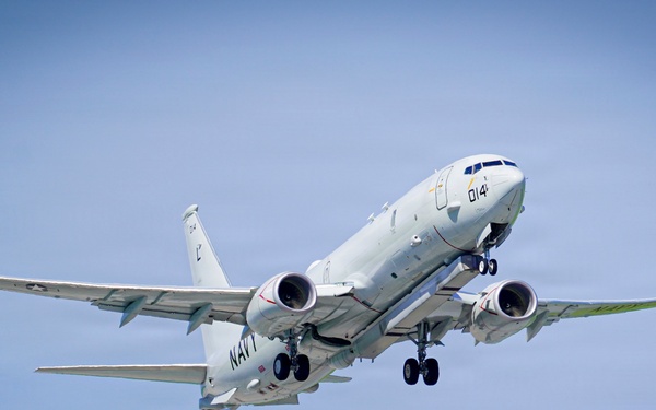 P-8A Poseidon Departs Kadena Air Base